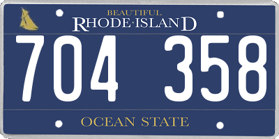 RI license plate 704358