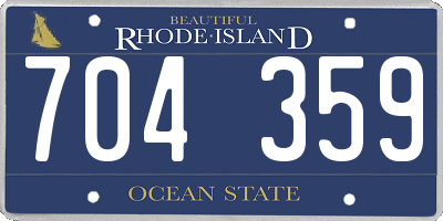 RI license plate 704359