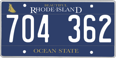 RI license plate 704362