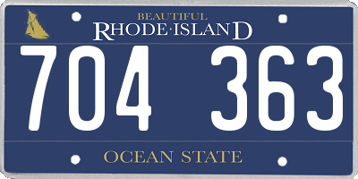 RI license plate 704363