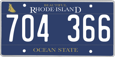 RI license plate 704366