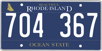 RI license plate 704367