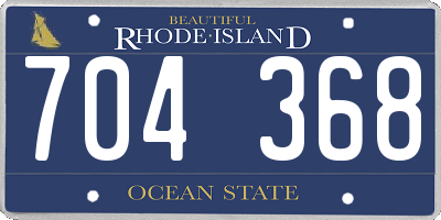 RI license plate 704368