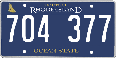 RI license plate 704377