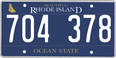 RI license plate 704378