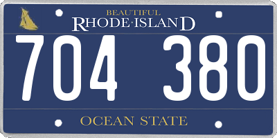 RI license plate 704380