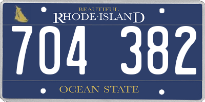 RI license plate 704382