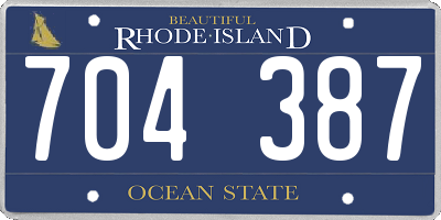RI license plate 704387