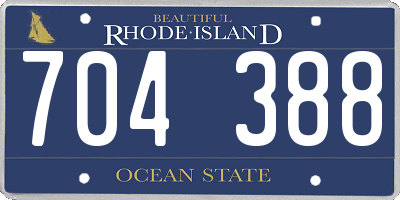 RI license plate 704388