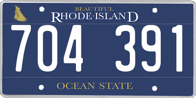 RI license plate 704391