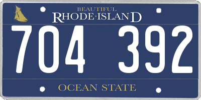 RI license plate 704392