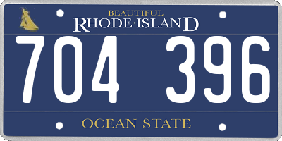 RI license plate 704396