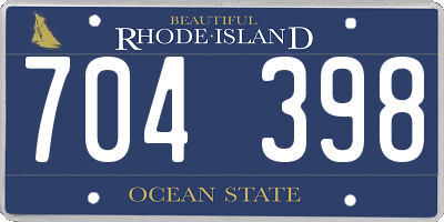 RI license plate 704398