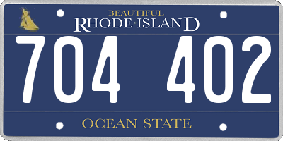 RI license plate 704402