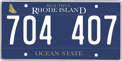 RI license plate 704407