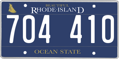 RI license plate 704410