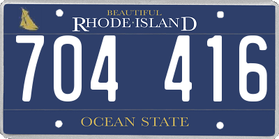 RI license plate 704416