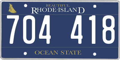 RI license plate 704418