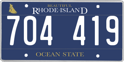 RI license plate 704419