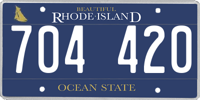 RI license plate 704420