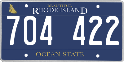 RI license plate 704422