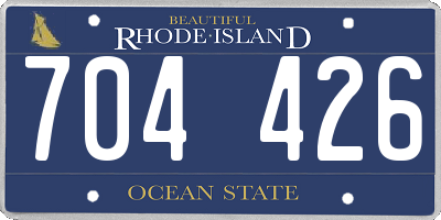 RI license plate 704426
