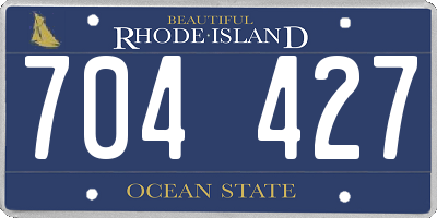 RI license plate 704427