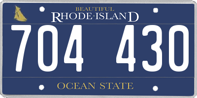 RI license plate 704430