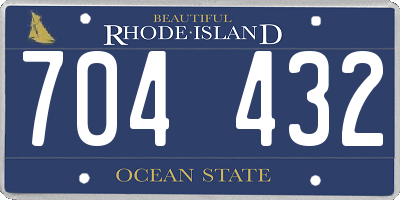 RI license plate 704432