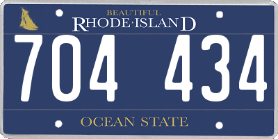 RI license plate 704434