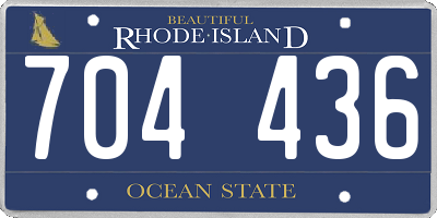 RI license plate 704436