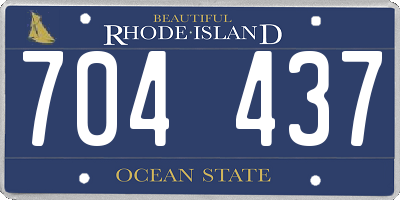 RI license plate 704437