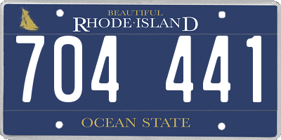 RI license plate 704441