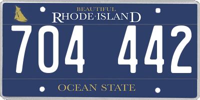 RI license plate 704442
