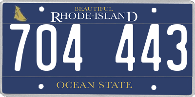 RI license plate 704443