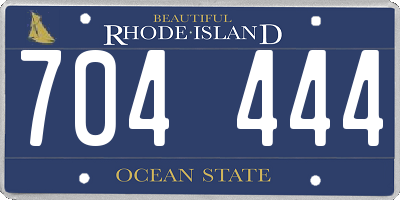 RI license plate 704444