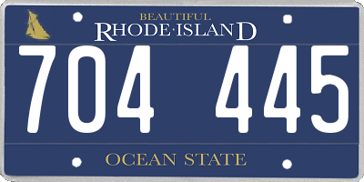 RI license plate 704445