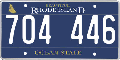 RI license plate 704446