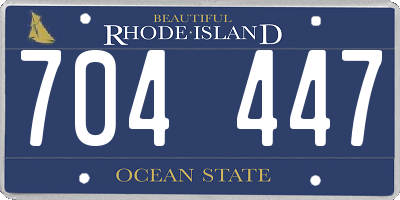 RI license plate 704447
