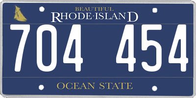 RI license plate 704454