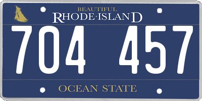 RI license plate 704457