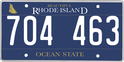 RI license plate 704463