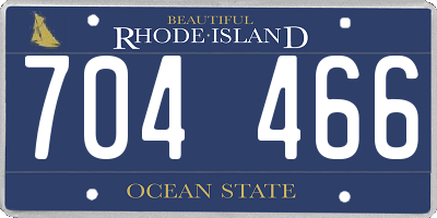 RI license plate 704466