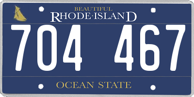 RI license plate 704467