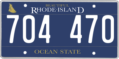 RI license plate 704470