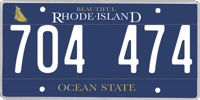 RI license plate 704474