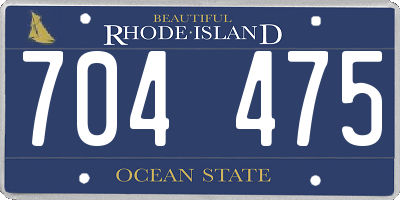 RI license plate 704475