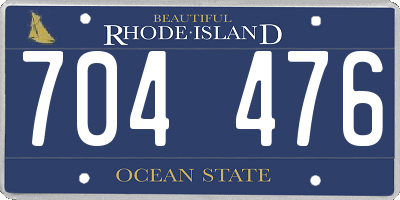 RI license plate 704476