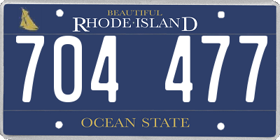 RI license plate 704477