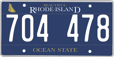 RI license plate 704478